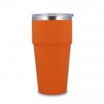 Vaso térmico con interior de cerámica y tapa transparente 500ml color naranja tercera vista