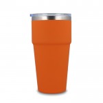 Vaso térmico con interior de cerámica y tapa transparente 500ml color naranja quinta vista