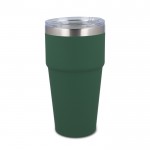 Vaso térmico con interior de cerámica y tapa transparente 500ml color verde oliva