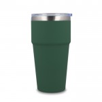 Vaso térmico con interior de cerámica y tapa transparente 500ml color verde oliva tercera vista