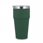 Vaso térmico con interior de cerámica y tapa transparente 500ml color verde oliva quinta vista