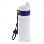 Botella deportiva libre de BPA con detalle a color y correa 500ml color azul oscuro segunda vista