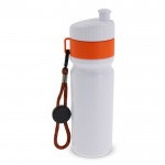 Botella deportiva libre de BPA con detalle a color y correa 500ml color naranja segunda vista