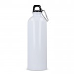 Botella de acero inoxidable reciclado de colores metalizados 750ml color blanco cuarta vista