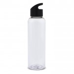 Botella de RPET transparente con asa geométrica a color 600ml color negro transparente
