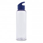 Botella de RPET transparente con asa geométrica a color 600ml color azul transparente