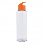 Botella de RPET transparente con asa geométrica a color 600ml color naranja transparente
