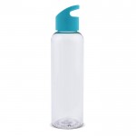 Botella de RPET transparente con asa geométrica a color 600ml color turquesa