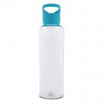 Botella de RPET transparente con asa geométrica a color 600ml color turquesa segunda vista