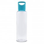 Botella de RPET transparente con asa geométrica a color 600ml color turquesa cuarta vista