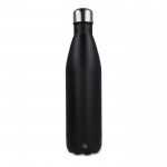 Botella de acero inoxidable reciclado con tapón plateado 750ml color negro