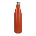 Botella de acero inoxidable reciclado con tapón plateado 750ml color marrón anaranjado