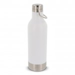 Botella hermética de acero inoxidable con asa de transporte 400ml color blanco