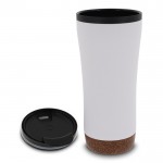 Vaso take away de doble pared con detalle de corcho en la base 480ml color blanco segunda vista