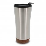 Vaso take away de doble pared con detalle de corcho en la base 480ml color plateado