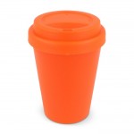 Vaso take away de plástico reciclado en vivos colores 250ml color naranja