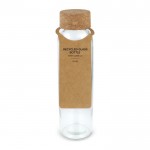Clásica botella de vidrio reciclado con tapón de corcho 500ml color transparente segunda vista