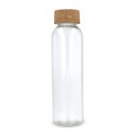 Clásica botella de vidrio reciclado con tapón de corcho 500ml color transparente tercera vista
