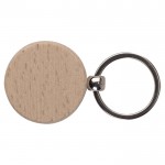 Llavero circular de madera para personalizar Ø40mm color madera segunda vista