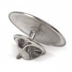 Pin redondo conmemorativo de metal para personalizar Ø20mm color plateado brillante tercera vista
