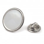 Pin redondo conmemorativo de metal para personalizar Ø20mm color plateado brillante cuarta vista