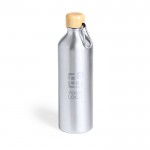 Botella de aluminio grande con tapón de bambú y mosquetón 800ml Helsinki vista principal