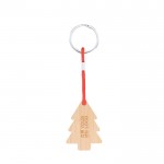 Llavero navideño de bambú en forma de árbol de navidad personalizable vista principal