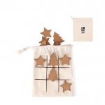 Juego de tres en raya con fichas navideñas hechas de corcho vista principal