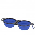 Doble bowl de 450ml cada uno para mascotas con mosquetón vista principal