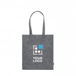 Bolsa de fieltro reciclado con asas largas en colores clásicos vista principal