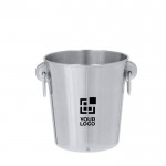 Cubitera de acero inoxidable reciclado con dos argollas 4L vista principal