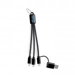 Cables de carga en materiales reciclados con mosquetón para transporte vista principal