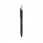 Bolígrafo puntero de aluminio con pulsador de bambú tinta azul vista principal