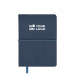 Libreta de cuero sintético con bloc de notas interno hojas a rayas A6 vista principal