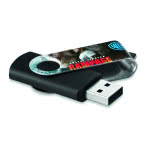 Memoria usb giratoria con clip impreso en toda la superficie