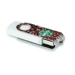 Pendrive giratorio con clip impreso a todo color blanco