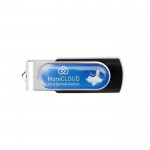 Pen personalizado 3.0 con gota de resina y clip color negro