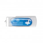 Pen personalizado 3.0 con gota de resina y clip color blanco