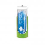 Pen personalizado 3.0 con gota de resina y clip color verde