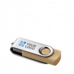 USB de madera oscura con clip giratorio