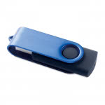 Usb giratorio con clip de color y a velocidad 3.0 color azul