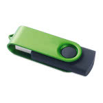 Usb giratorio con clip de color y a velocidad 3.0 color verde