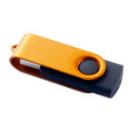 Usb giratorio con clip de color y a velocidad 3.0 color naranja