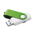 Memoria usb blanca 3.0 clip de color verde