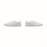 Zapatillas ligeras de cuero sintético con suela de goma talla 37 color blanco sexta vista