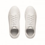 Zapatillas de cuero sintético ligeras con suela de goma talla 38 color blanco novena vista