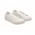 Zapatillas ligeras en cuero sintético con suela de goma talla 41 color blanco cuarta vista