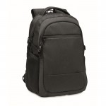 Mochila de RPET para portátil con varios bolsillos acolchados 15'' color negro