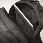 Mochila para portátil en poliéster RPET con bolsillos y acolchado 15'' color negro vista fotografía cuarta vista