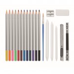 Kit profesional de dibujo variado de 40 piezas presentado en estuche color negro cuarta vista